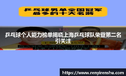 乒乓球个人能力榜单揭晓上海乒乓球队荣登第二名引关注
